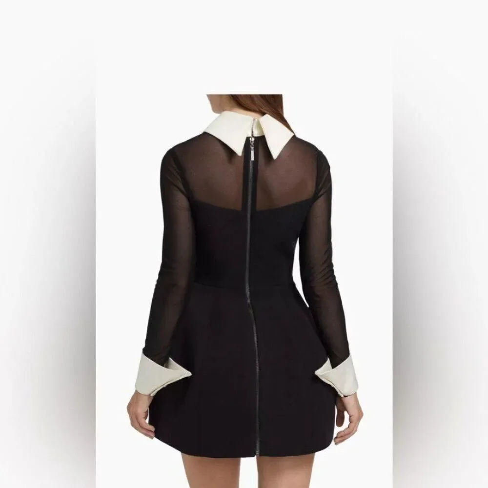 New Bronx and Banco Wednesday Long-Sleeve White Collar Mini dress, wedding guest - Picture 16 of 16